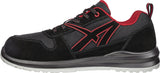 ALBATROS Berufsschuh CLIFTON ST LOW O2 ESD SRC – hydrophobiertes Veloursleder, schwarz/rot