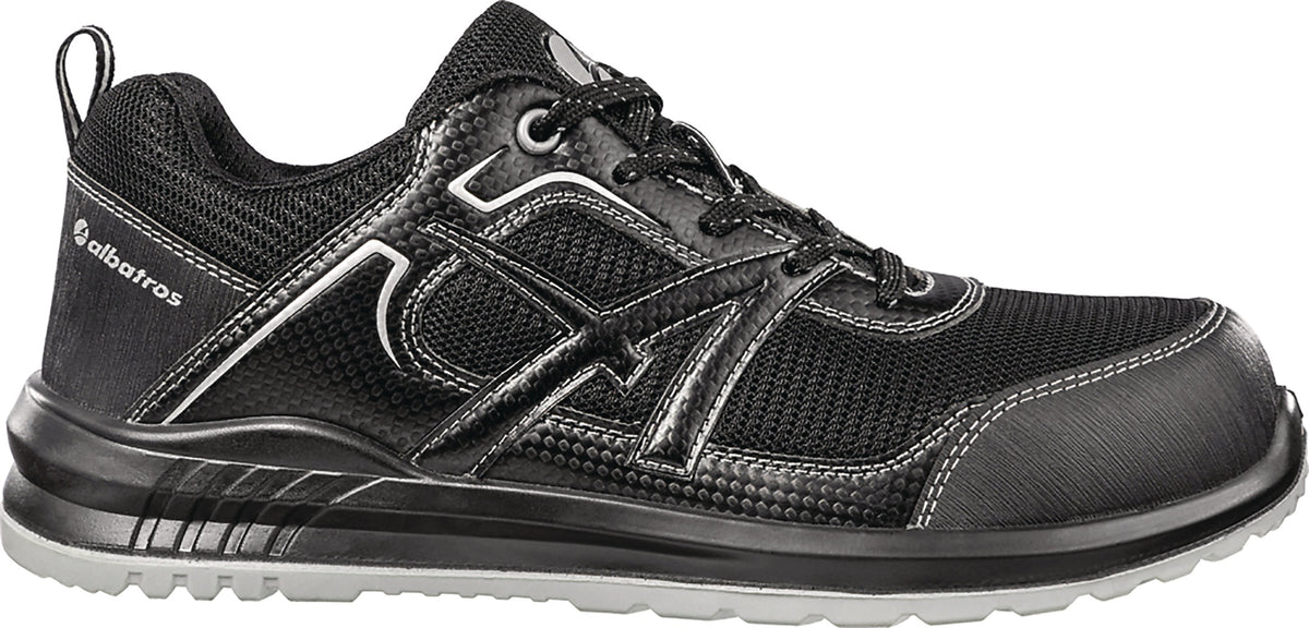 ALBATROS Sicherheitsschuh RIDER BLACK LOW S1P ESD SRC – Carbon-Mikrofaser, Fiberglaskappe, metallfrei
