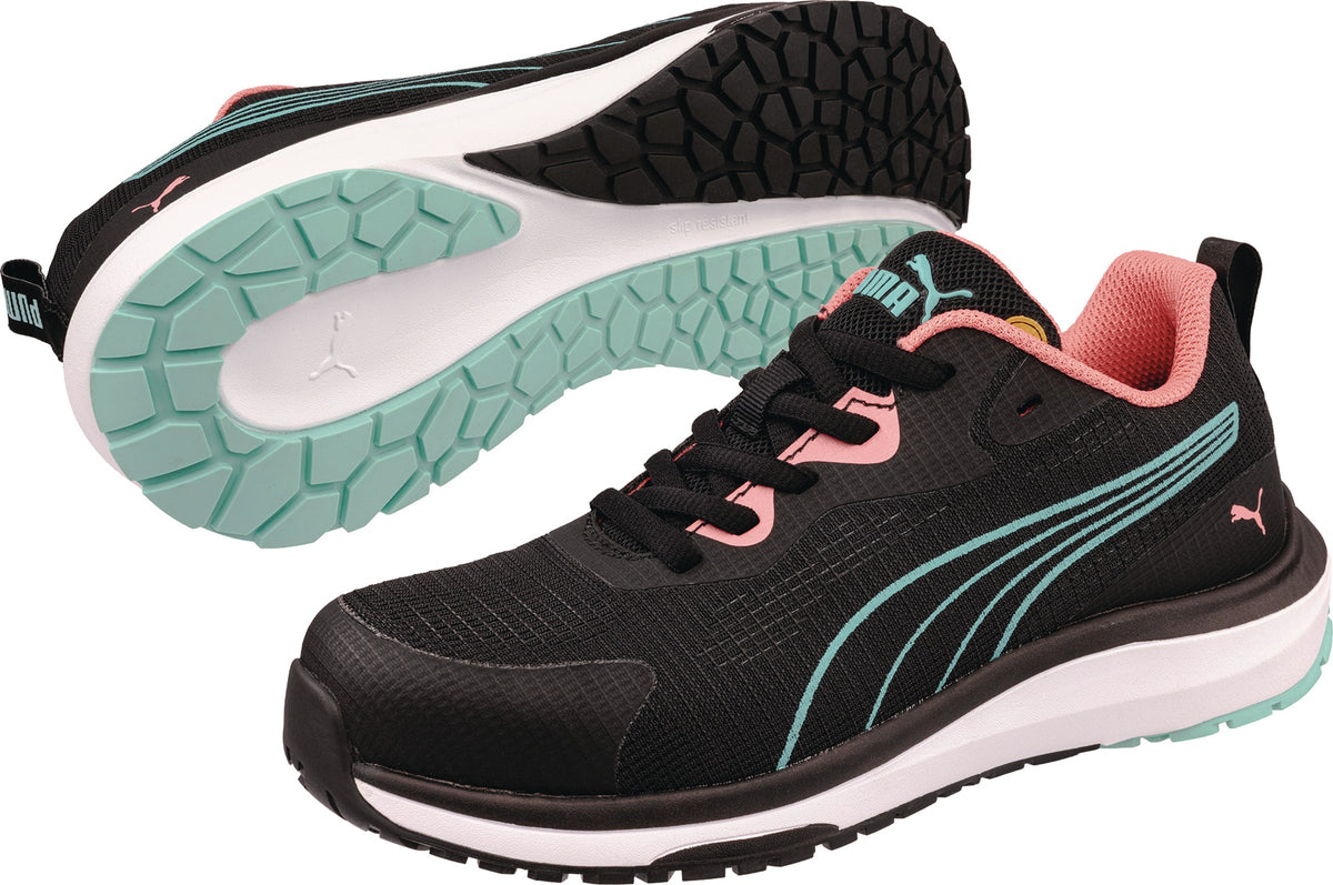 PUMA CELERITY KNIT Damen Sicherheitsschuh S1PS FO HRO SR ESD – Blau/Koralle