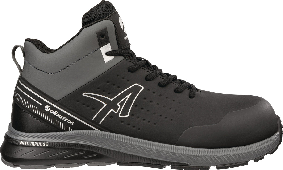 ALBATROS Sicherheitsstiefel Vigor 2 Impulse Black Mid S3S ESD FO HRO SR, Gr. 40, grau