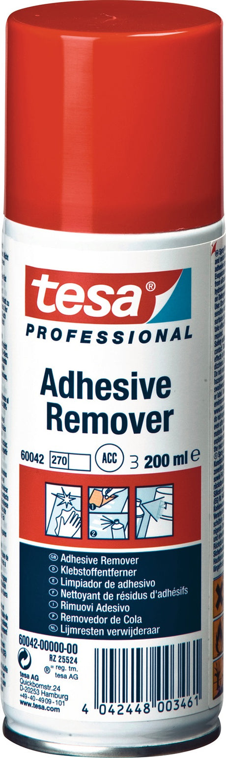 tesa Klebstoffentferner 60042 Spraydose 200 ml – Entfernt Klebstoffreste und Etiketten rückstandsfrei