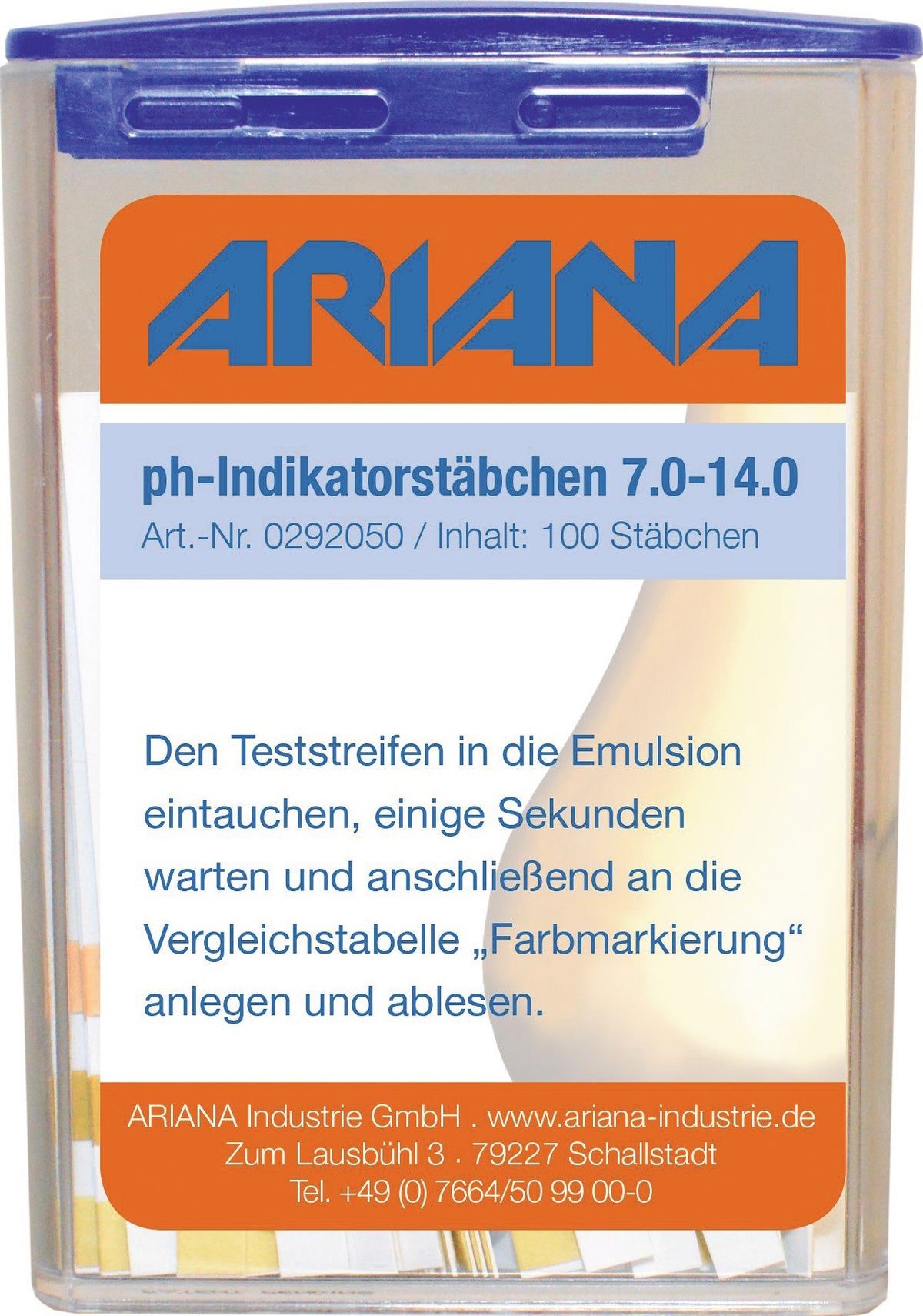 ARIANA Messstäbchen TRGS 611 Nitrit-Gehalt 0-25 mg/l 100 St. Dose