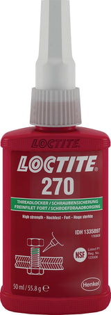 LOCTITE Schraubensicherung 270 – Hochfest, niedrigviskos, grün, 10 ml Flasche, NSF P1