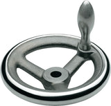 GANTER Handrad GN 950 b 15mm d1 100mm – Gusseisen mit Stahl-Ballengriffen, 3 Speichen