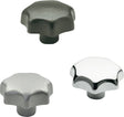 GANTER Sterngriff DIN 6336 mit Gewindebuchse, Ø 32 mm, M 6, Kunststoff schwarz