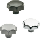 GANTER Sterngriff DIN 6336 mit Gewindebuchse, Ø 32 mm, M 6, Kunststoff schwarz