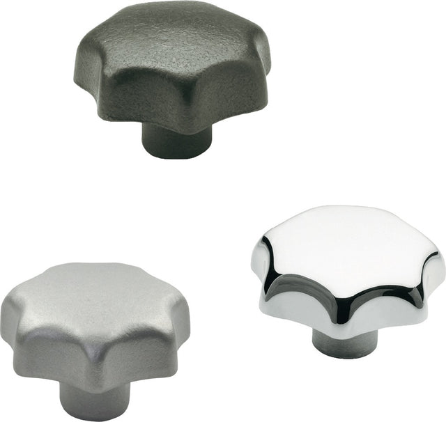 GANTER Sterngriff DIN 6336 mit Gewindebuchse, Ø 32 mm, M 6, Kunststoff schwarz