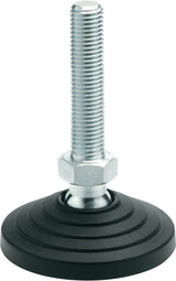 GANTER Kunststoff-Gelenkfuß GN 344, Ø 100 mm, M10, 18 kN, mit Gummiauflage