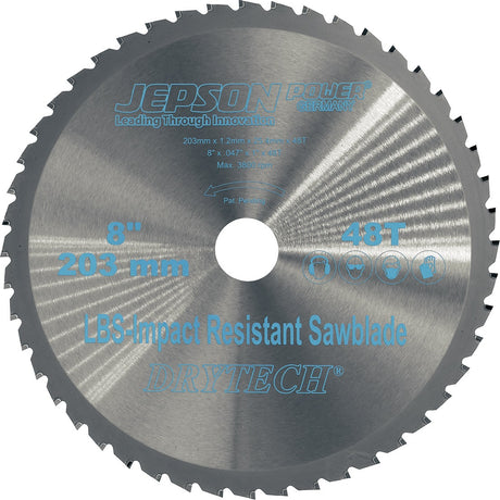 JEPSON Drytech® HM 203/48Z Metallkreissägeblatt – 203 mm, 48 Zähne, schockresistent
