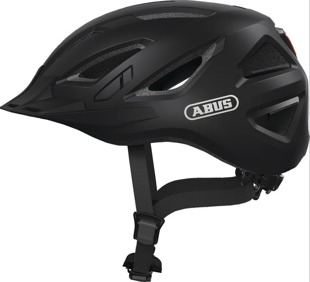 ABUS Radhelm Urban-I 3.0 – In-Mold Helm mit LED-Rücklicht, 52-58 cm, Schwarz