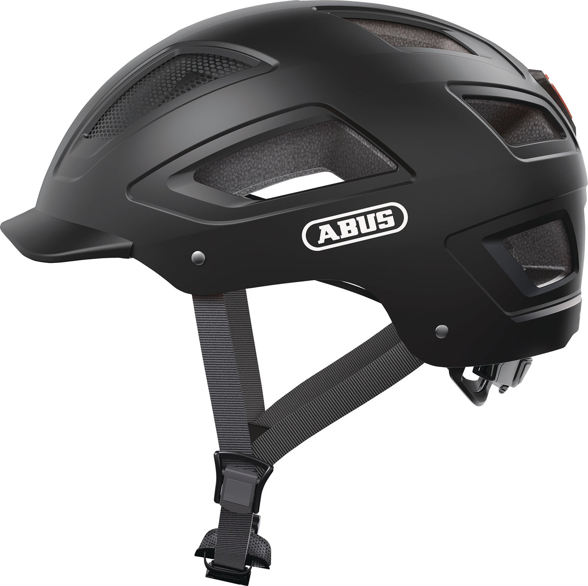ABUS Radhelm Hyban 2.0 velvet black 52-58 cm – LED-Rücklicht, Fliegennetz, optimale Ventilation