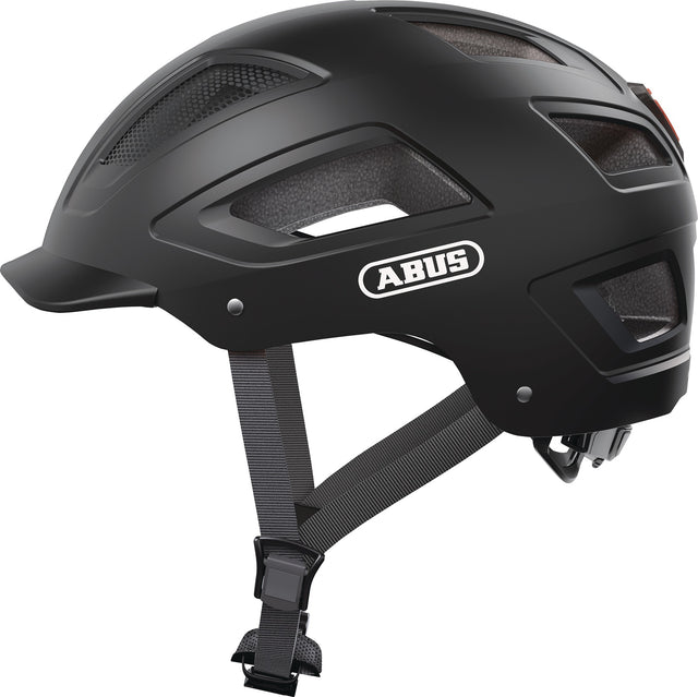 ABUS Radhelm Hyban 2.0 velvet black 52-58 cm – LED-Rücklicht, Fliegennetz, optimale Ventilation