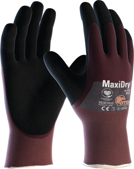 ATG MaxiDry® 56-425 Nitrilhandschuhe Gr. 8 violett/schwarz EN 388 PSA II – 12 Paar