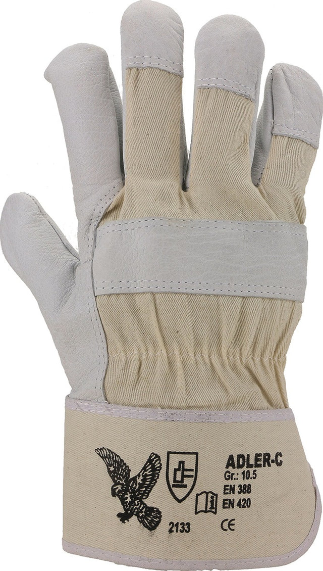 ASATEX Handschuhe Adler-C Gr.10,5 naturfarben Leder – EN 388, gefüttert