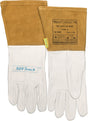 WELDAS Schweißerhandschuhe Gr. M (8,5) natur/orange – Ziegenleder, 5 Paar, EN 12477