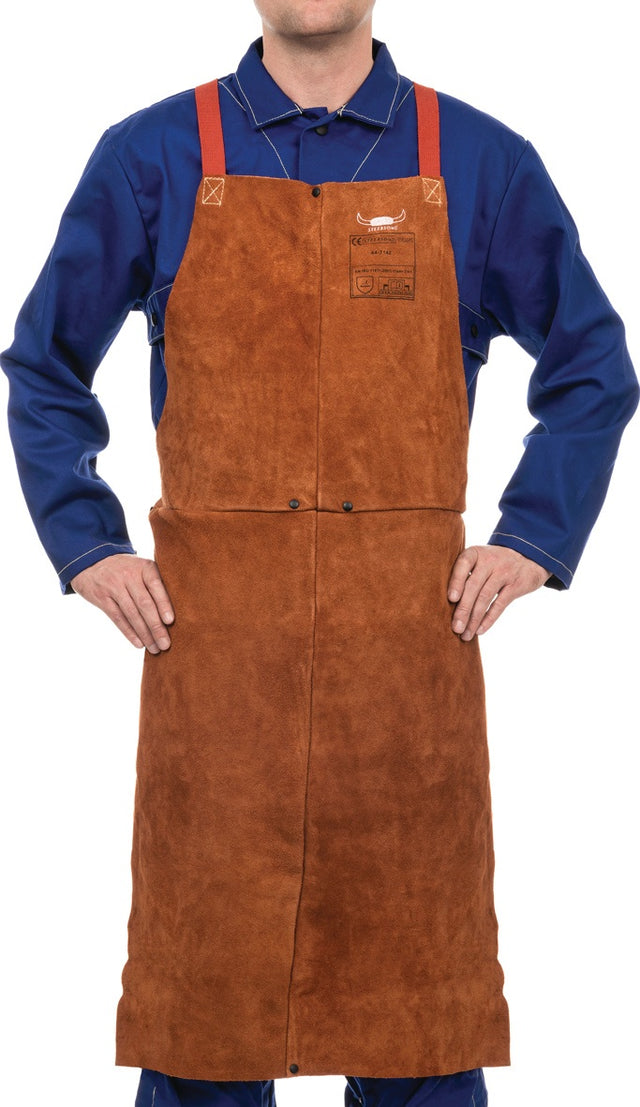 WELDAS Schürze Lava Brown™ Rindspaltleder 107x80 cm – Hitzeschutz EN ISO 11611 Kl. 2