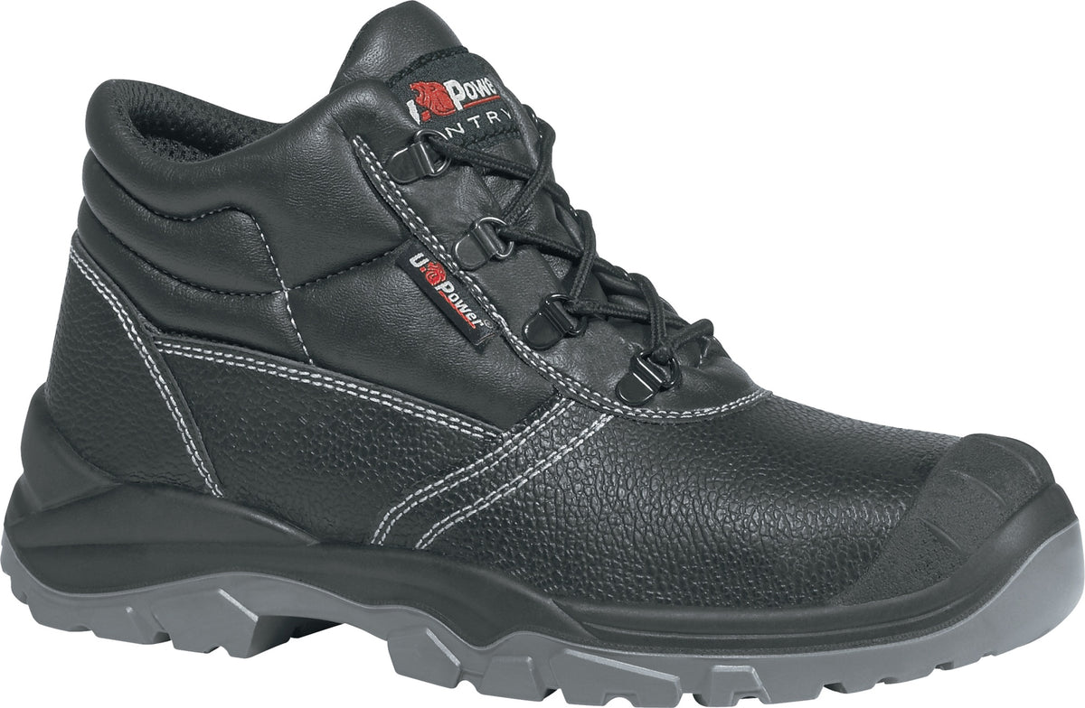 U.POWER Sicherheitsstiefel Safe UK S3L FO SR aus Rindleder, Weite 11, Schwarz