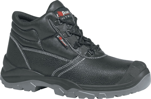 U.POWER Sicherheitsstiefel Safe UK S3L FO SR aus Rindleder, Weite 11, Schwarz