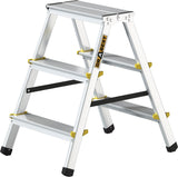 NORDWEST Klapptritt 4 Stufen mit Plattform, Aluminium, Anti-Rutsch-Füße, 600 mm