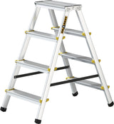NORDWEST Klapptritt 4 Stufen mit Plattform, Aluminium, Anti-Rutsch-Füße, 600 mm