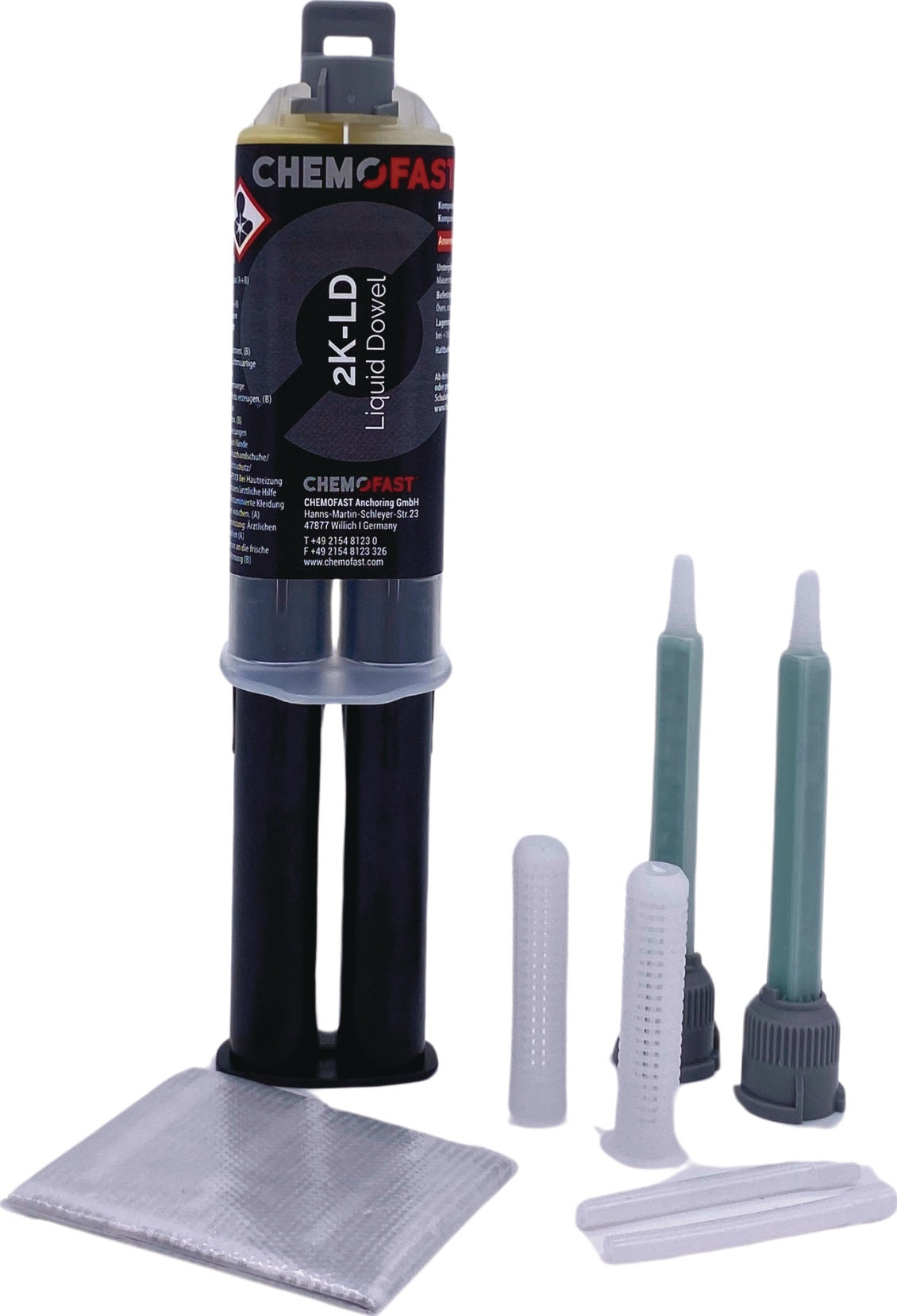 CHEMOFAST 2K Liquid Dowel Reparaturmasse 25 ml – Schnellhärtender Flüssigdübel für Beton, Mauerwerk & Holz