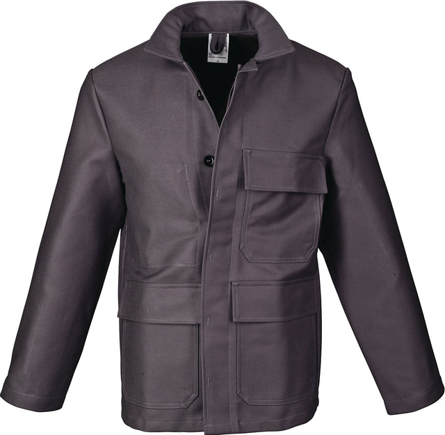ASATEX Schweißerschutz-Jacke Gr.48 grau PROBAN – EN ISO 11611 Klasse 2, 470 g/m²