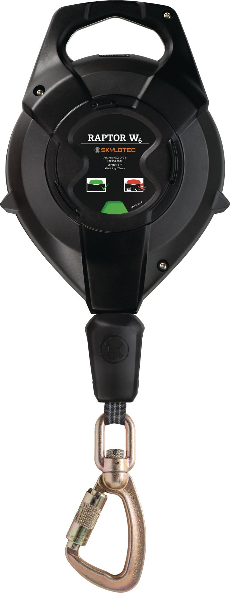 SKYLOTEC RAPTOR W Höhensicherungsgerät EN 360, 6 m Gurtband, 40–140 kg