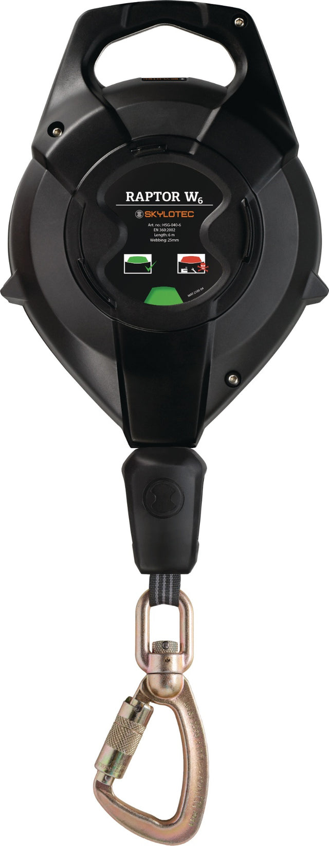 SKYLOTEC RAPTOR W Höhensicherungsgerät EN 360, 6 m Gurtband, 40–140 kg