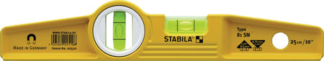 STABILA Torpedowasserwaage 81 SM 25 cm Aluminium gelb, ± 0,5 mm/m, mit Seltenerd-Magnet