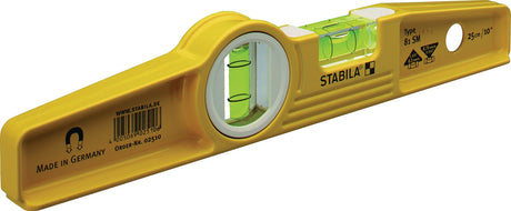 STABILA Torpedowasserwaage 81 SM 25 cm Aluminium gelb, ± 0,5 mm/m, mit Seltenerd-Magnet