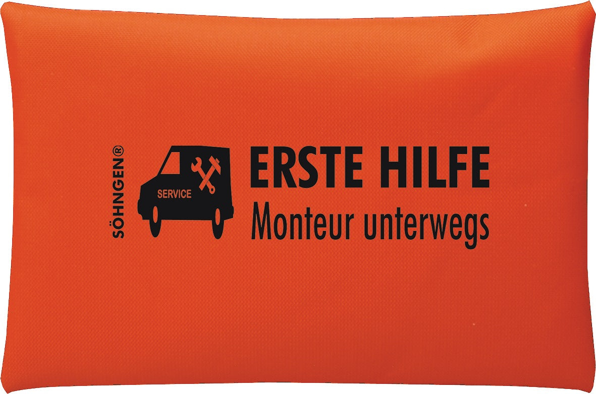 SÖHNGEN Erste Hilfe Tasche Monteur unterwegs – Orange, 240 x 170 mm, Nylongewebe