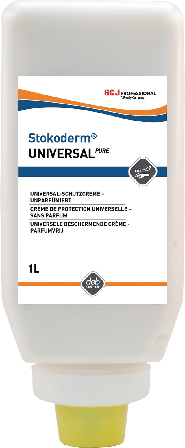 SC JOHNSON PROFESSIONAL Stokoderm Universal PURE Hautschutzcreme 1 l – schwach fettend, unparfümiert