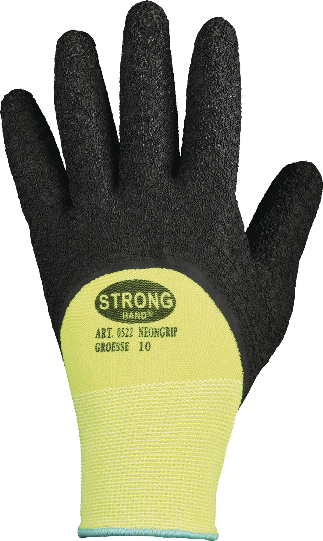 STRONGHAND NEONGRIP Strickhandschuhe Gr. 8 neongelb/schwarz EN 388 – 12 Paar