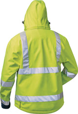 ELYSEE Warnschutz-Softshelljacke LIAM Gr. M – fluoreszierend gelb/marine, EN ISO 20471 Kl. 3