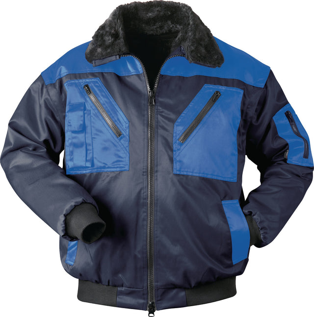 Pilotjacke VEGA 4-in-1 marine/royal von NORWAY – abnehmbarer Webpelz & wasserabweisend