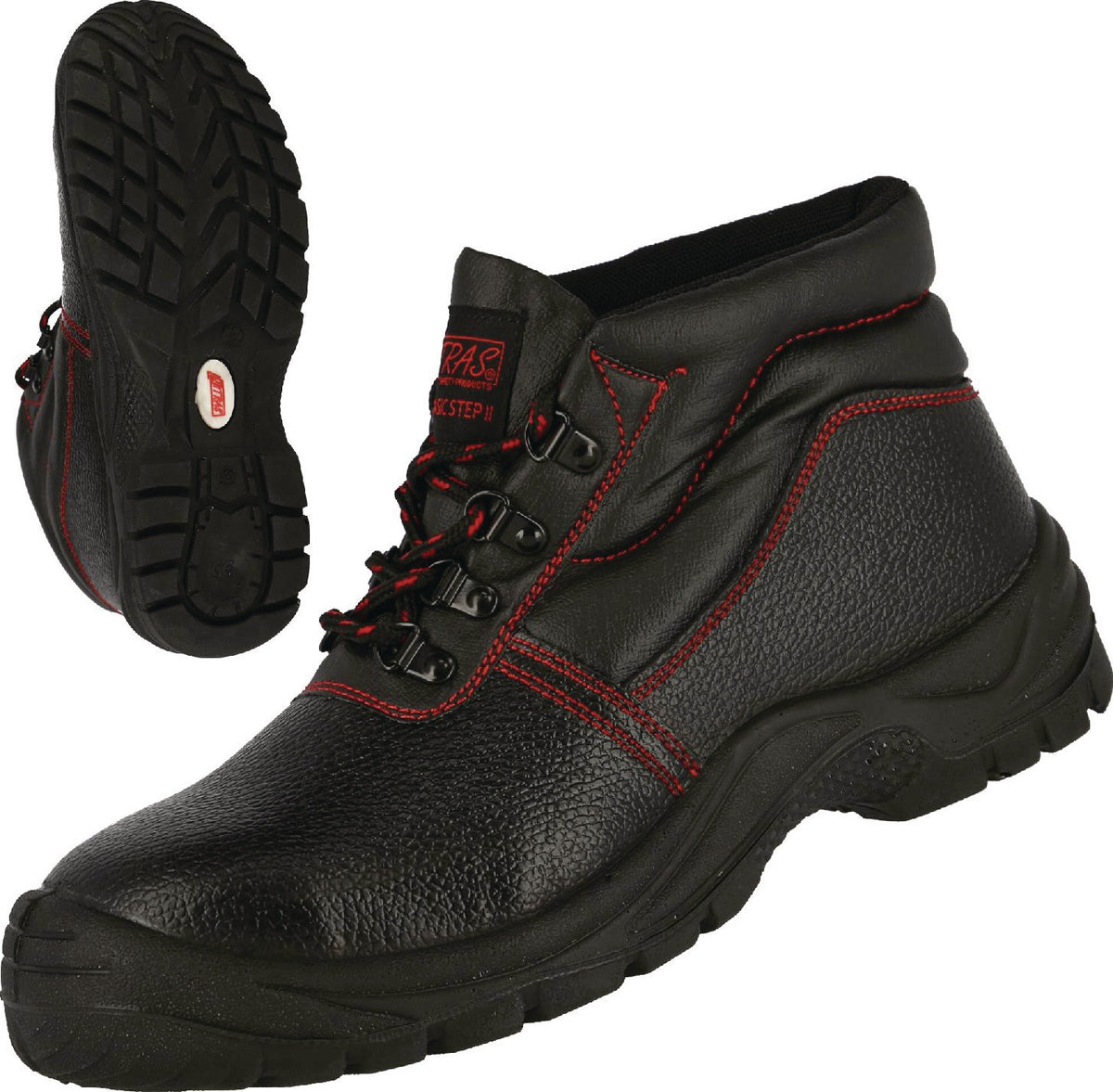 NITRAS Sicherheitsstiefel BASIC STEP MID S3 SRC Gr. 40 schwarz Vollleder Stahlkappe