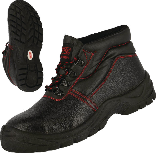 NITRAS Sicherheitsstiefel BASIC STEP MID S3 SRC Gr. 40 schwarz Vollleder Stahlkappe