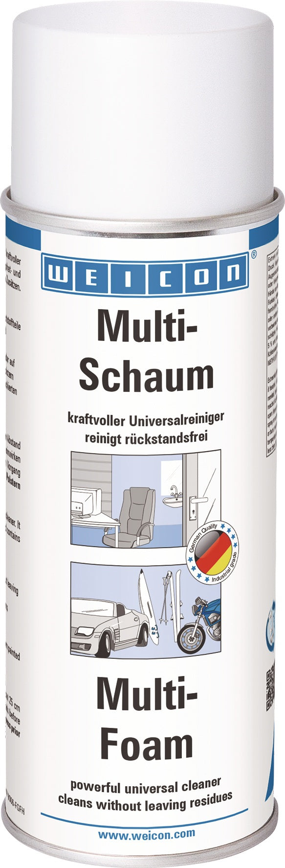 Universalreiniger Multi-Schaum 400 ml Spraydose von WEICON – rückstandslose Reinigung für Metall, Kunststoff, Glas und Keramik