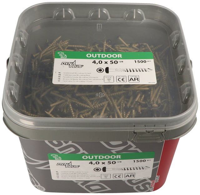 DYNAPLUS Fassadenschraube AR-coating C4 D4x40 mm bronze – 24 Stück