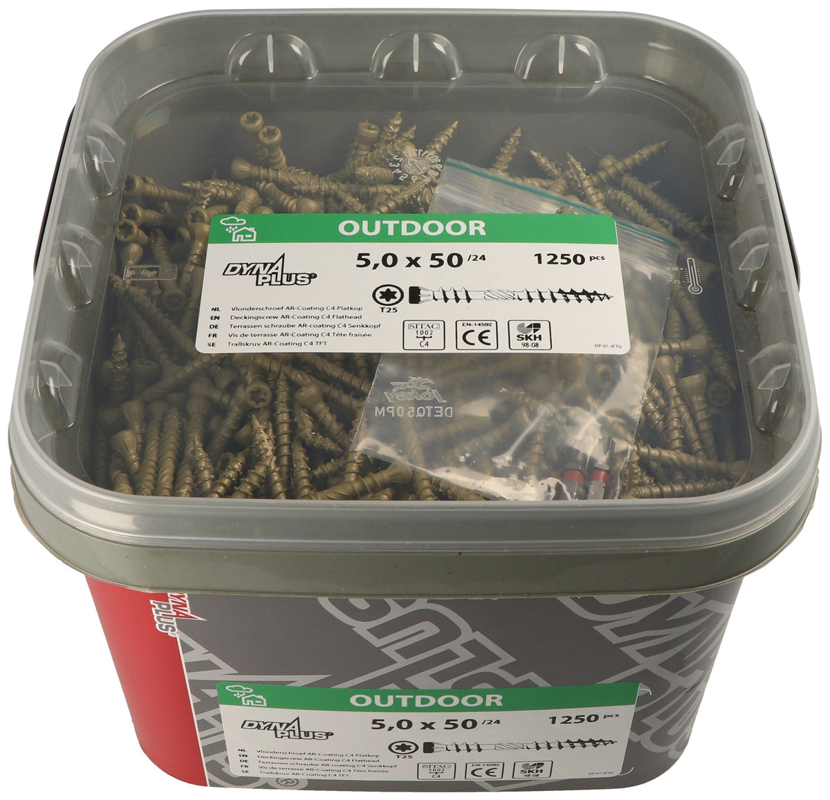 DYNAPLUS Terrassenschraube 5x50 mm TX-25 AR-Beschichtung – 24 Stück