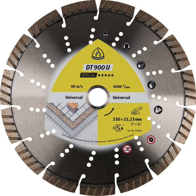KLINGSPOR Diamanttrennscheibe DT 900 U Special 125 mm – Turbo für Beton & Stein