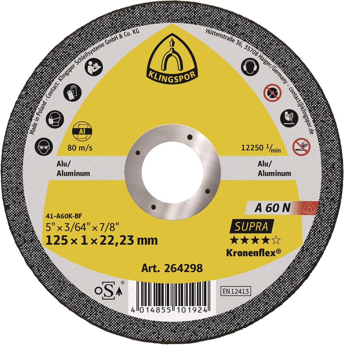 KLINGSPOR Trennscheibe A 60 N Supra D115 x 1 mm für Aluminium