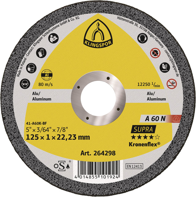 KLINGSPOR Trennscheibe A 60 N Supra D115 x 1 mm für Aluminium