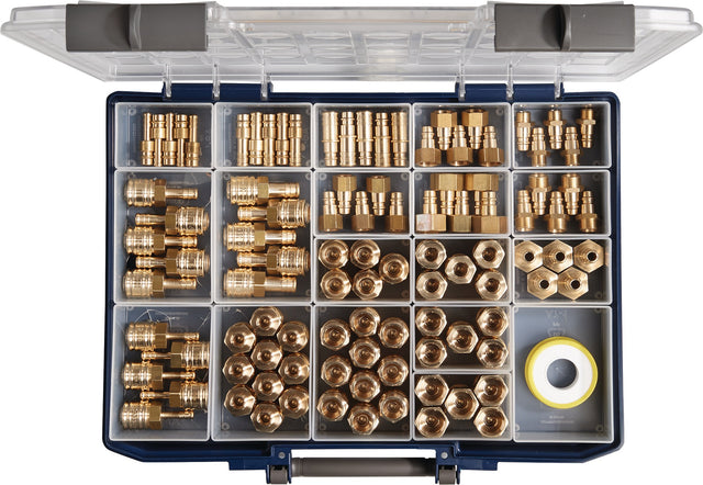 PROMAT Sortimentsbox 101-teilig – Schnellverschlusskupplungen & Stecknippel DN 7,2