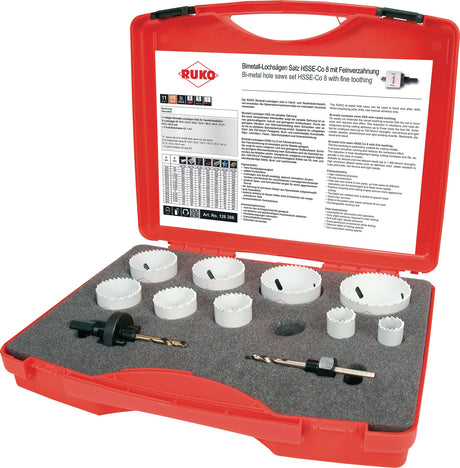 RUKO Lochsägensatz 8-teilig 22-68 mm HSSE-Co8-Bi-Metall für Sanitär