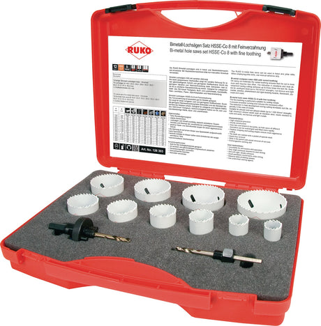 RUKO Lochsägensatz 8-teilig 22-68 mm HSSE-Co8-Bi-Metall für Sanitär
