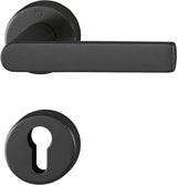 HOPPE Rosettengarnitur Los Angeles M1642/42KV/42KVS – Schwarz satiniert, DIN L/R, 8 mm Vollstift