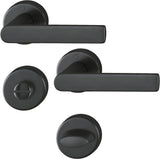HOPPE Rosettengarnitur Los Angeles M1642/42KV/42KVS – Schwarz satiniert, DIN L/R, 8 mm Vollstift