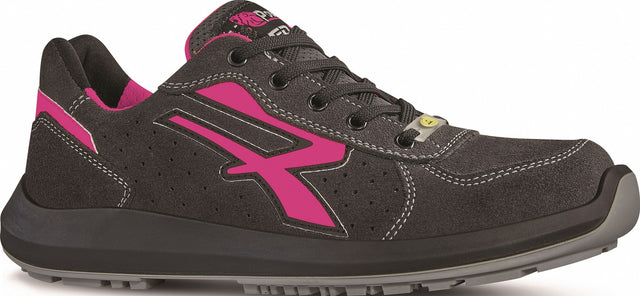 U.POWER Damensicherheitsschuh RU20156 ELECTRA S1PS ESD – Schwarz/Pink, Weite 9
