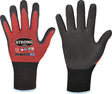 STRONGHAND PRECISOR Feinstrickhandschuhe Gr. 8 rot/schwarz EN 388 Nitrilschaum